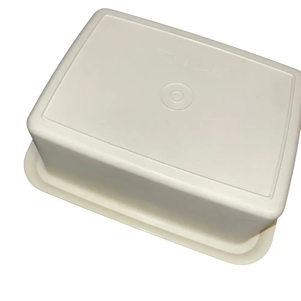 Tupperware Freeze N Save Ice Cream Container Almond Base 125 VTG4 Sheer Lid 1255